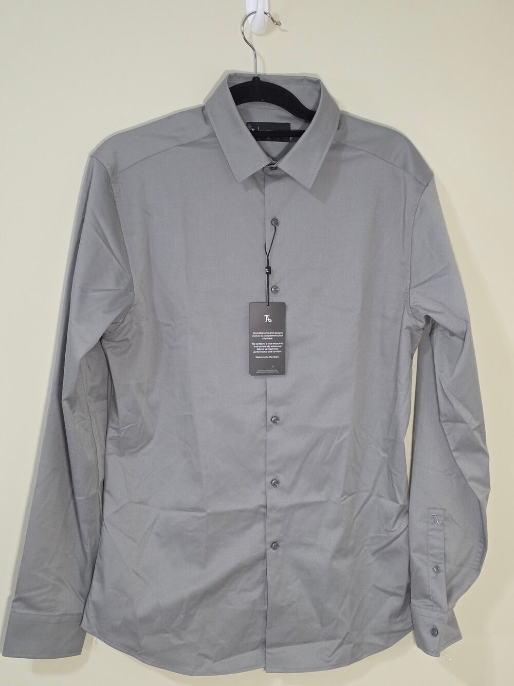 Tailored Athlete Athletic Fit Dress Shirt medium gray NWT